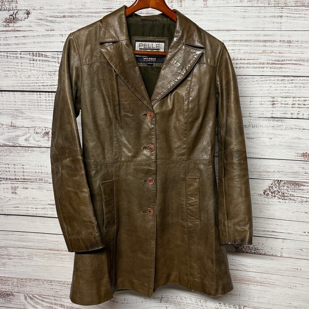 Wilsons Pelle Studio Brown Leather Jacket Small